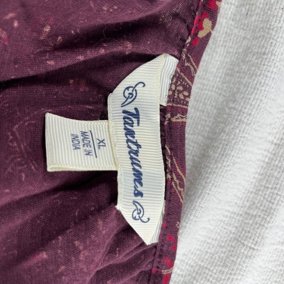 Paisley‎ Floral Crochet Trim XL Peasant Prairie Top Tie Neck Boho Laura Ingalls - Picture 4 of 12